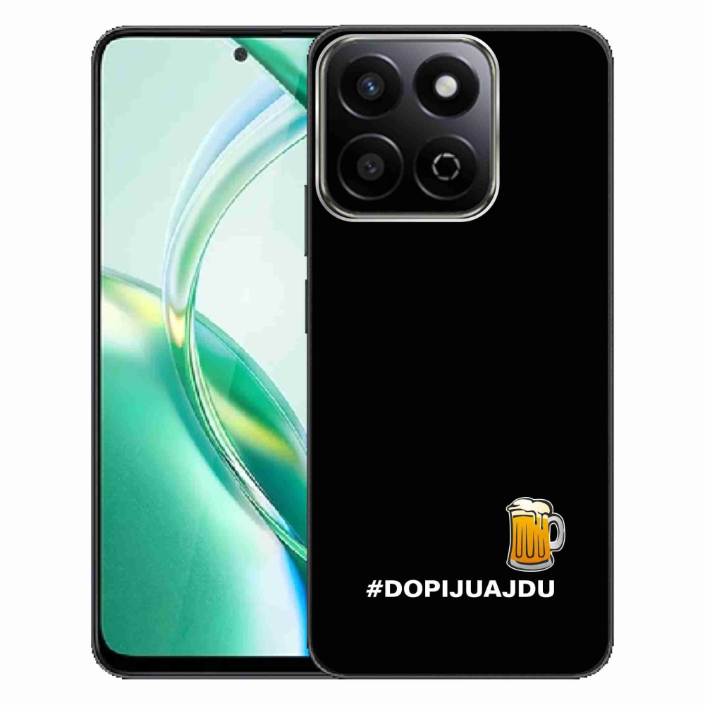 Zselés borító mmCase a Honor 200 Smart 5G készülékhez - sör motívum 1 fekete háttérrel