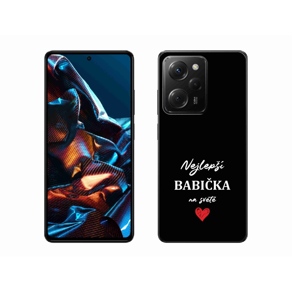 Gél borító mmCase a Xiaomi Poco X5 Pro 5G - legjobb nagymama 1 fekete háttérrel