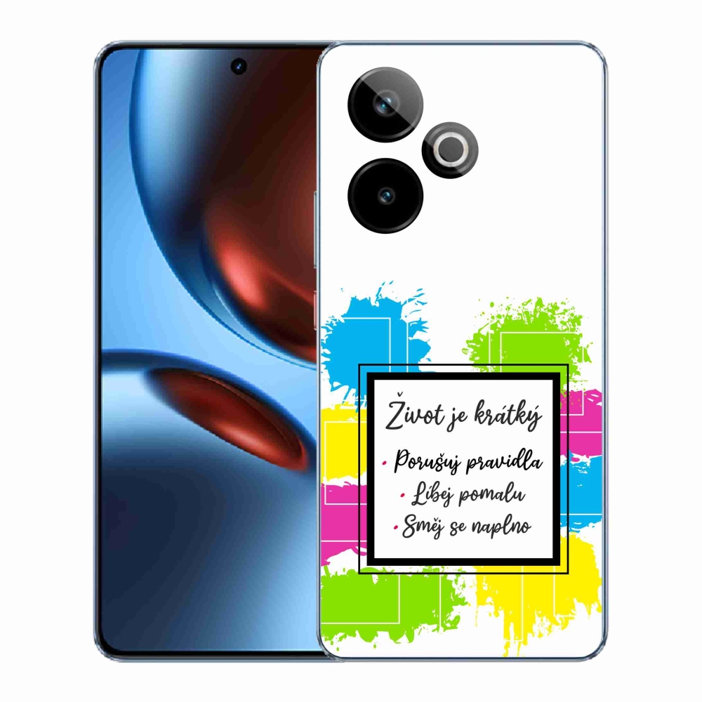 Rugalmas zselés tok mmCase a Realme GT 7 5G/GT 7T 5G képével - idézet 5 fehér háttérrel