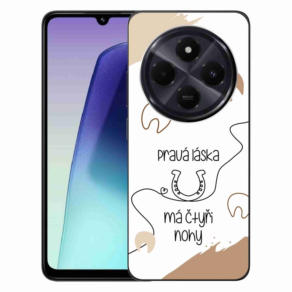 Gél borítás mmCase a Xiaomi Redmi 14C/Poco C75-hez - ló motívum fehér háttérrel