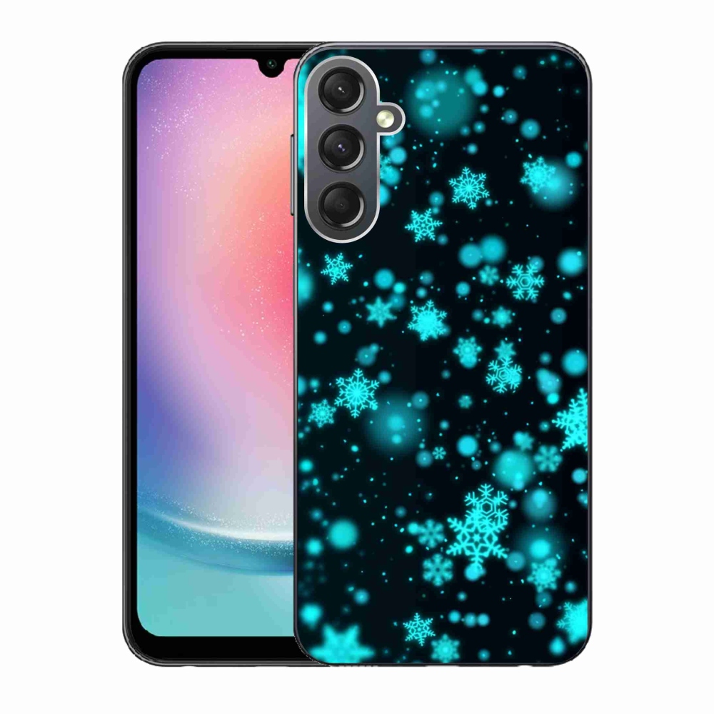 Gél védőhuzat mmCase Samsung Galaxy A24 készülékhez - hópelyhek 1