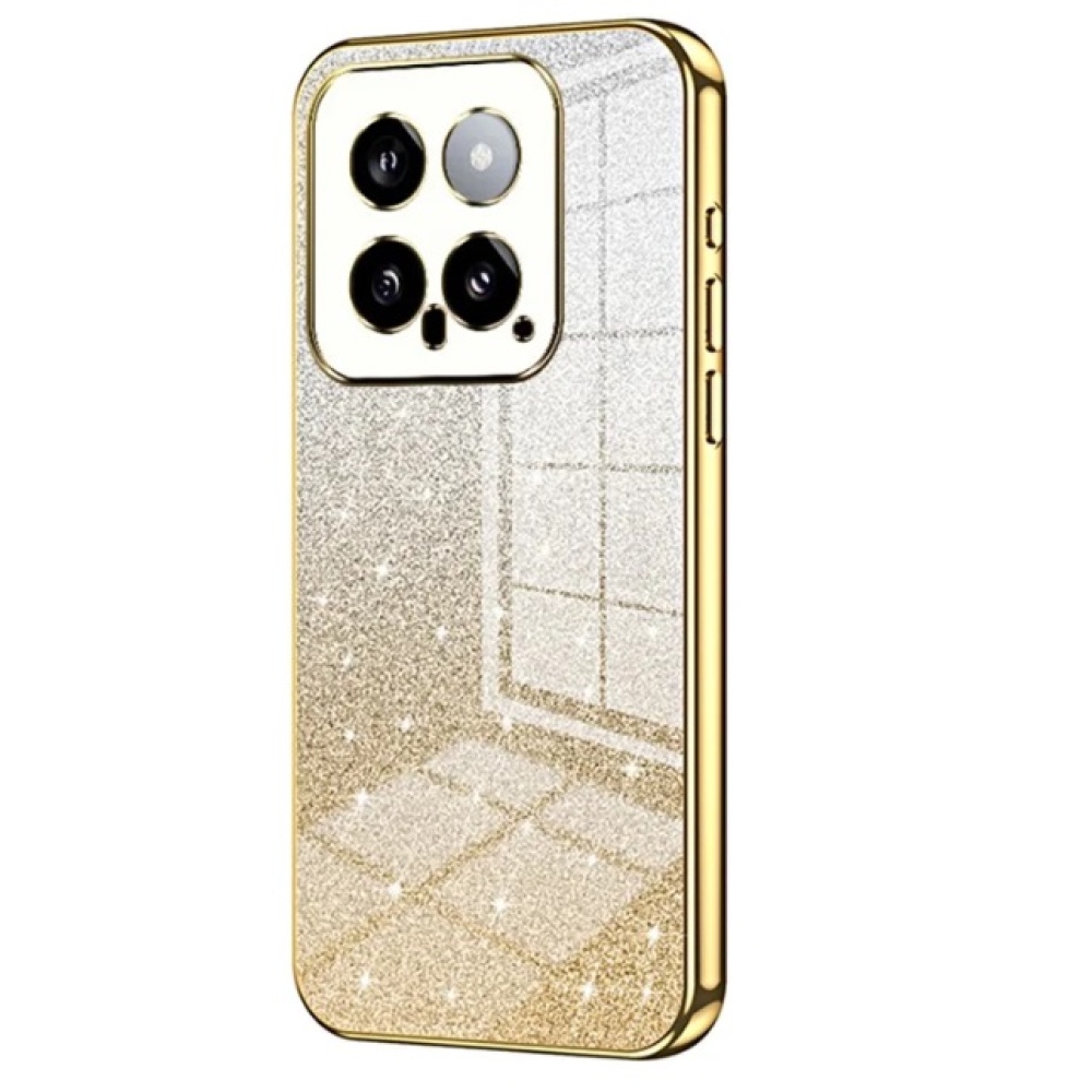 Vágott zselés csillogó tok Xiaomi 14 - arany színben