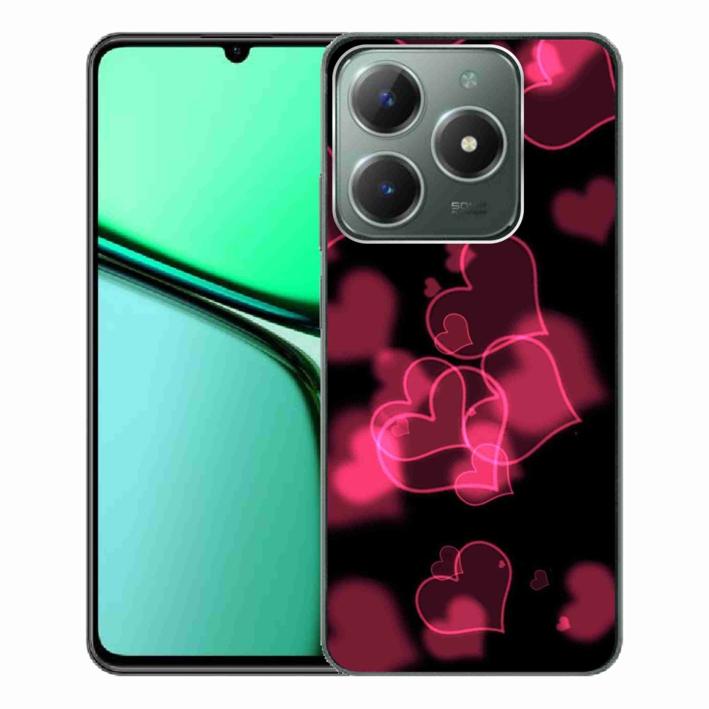 Zselés borító mmCase a Realme C61 készülékhez - piros szívek