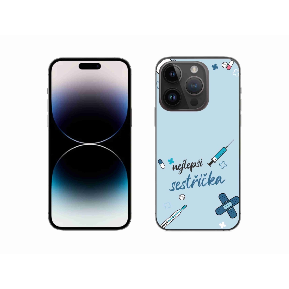 Gél borítás mmCase iPhone 14 Pro 6.1 készülékhez - legjobb kishúg kék háttérrel