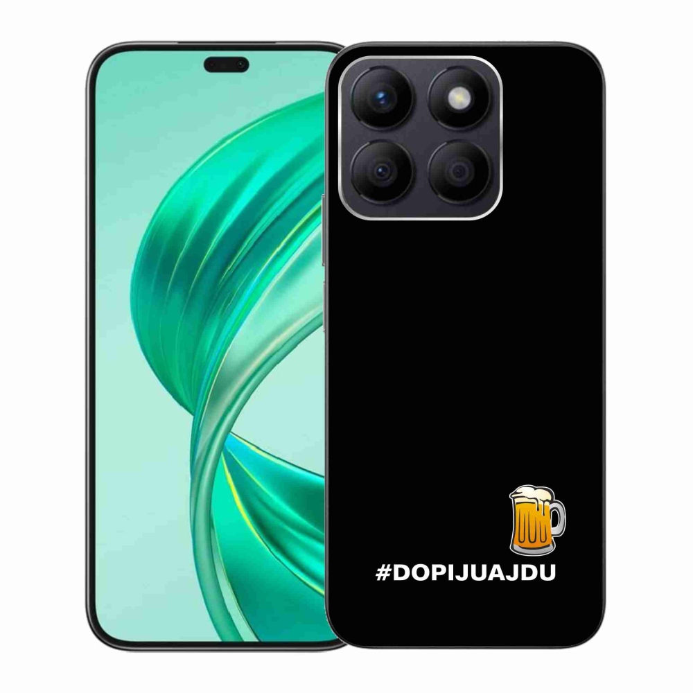 Gél borítás mmCase a Honor X8b-hez - sör motívum 1 fekete háttérrel