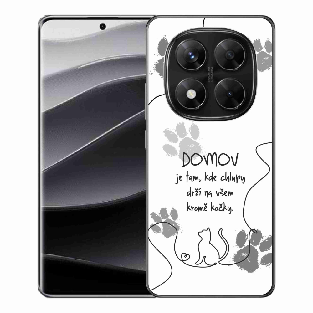 Gél borítás mmCase a Xiaomi Redmi Note 14 Pro 5G/Poco X7 5G számára - macska motívum fehér háttérrel