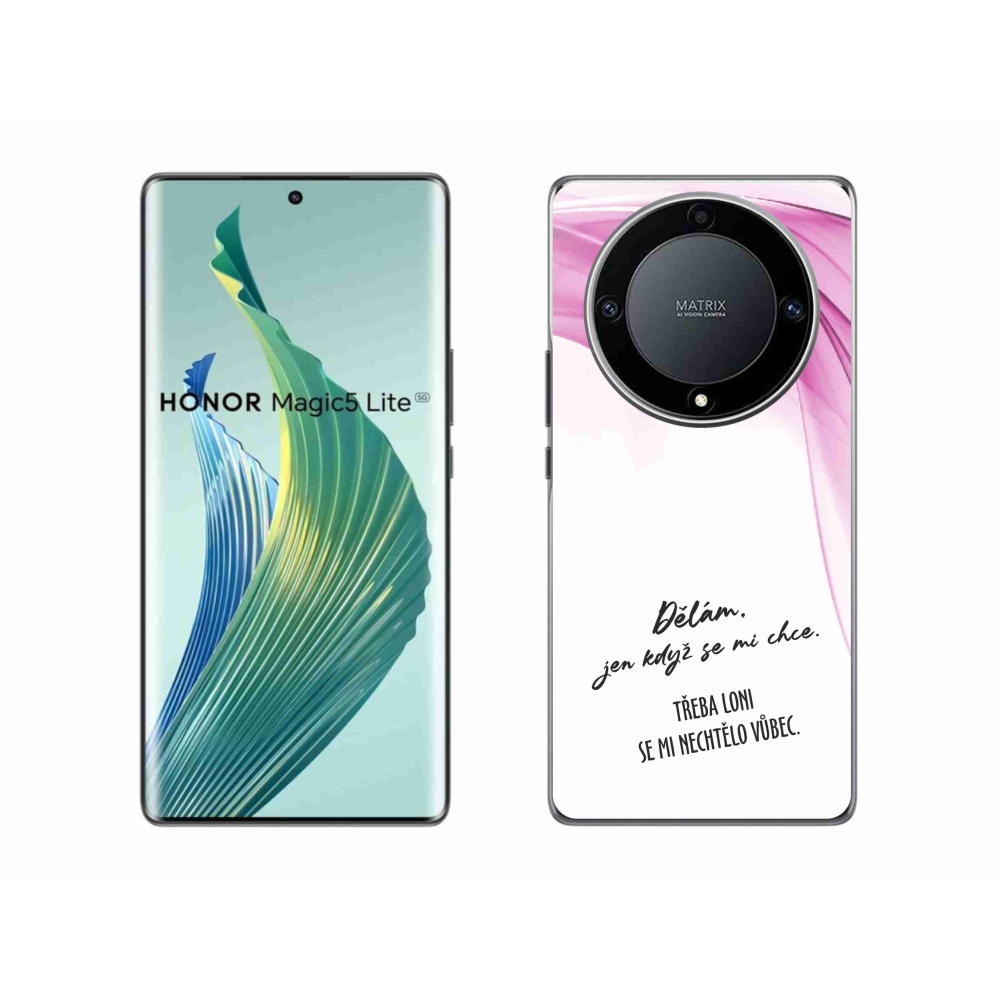 Gél borító mmCase a Honor Magic 5 Lite 5G készülékhez - vicces szöveg 12 fehér háttérrel