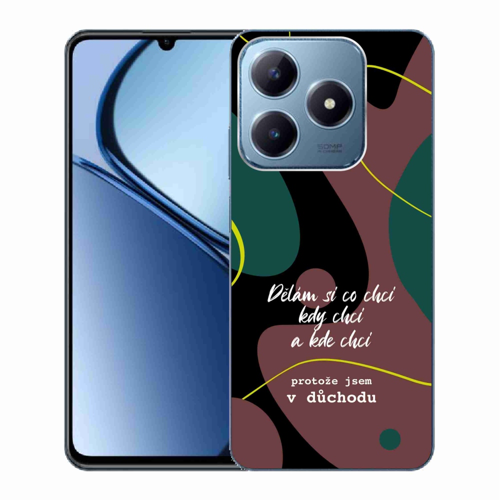 Gél borító mmCase a Realme C63 készülékhez - vicces szöveg 10 fekete háttér