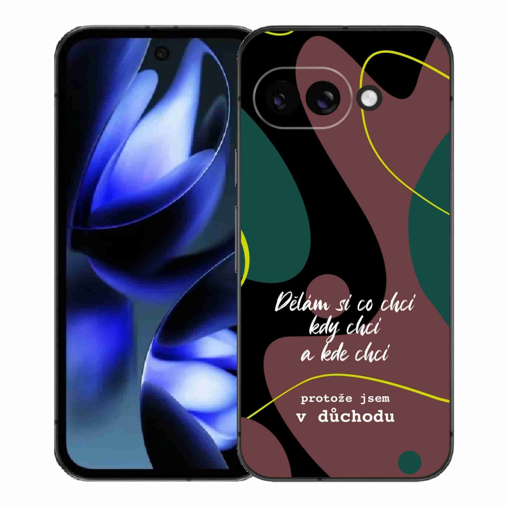 Gél borító mmCase a Google Pixel 9a számára - vicces szöveg 10 fekete háttérrel