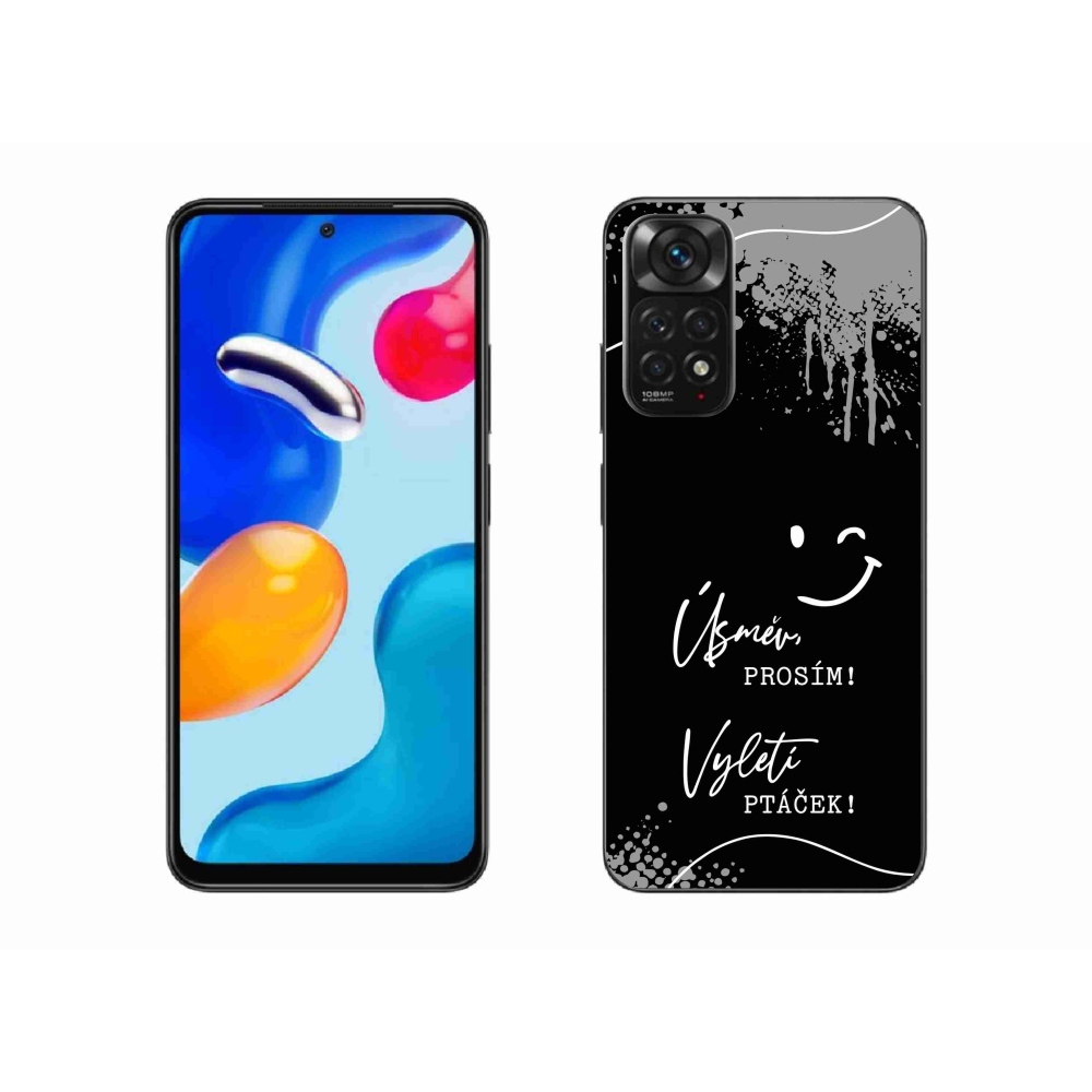 Gél borító mmCase a Xiaomi Redmi Note 11 4G-hez - vicces szöveg 4 fekete háttérrel