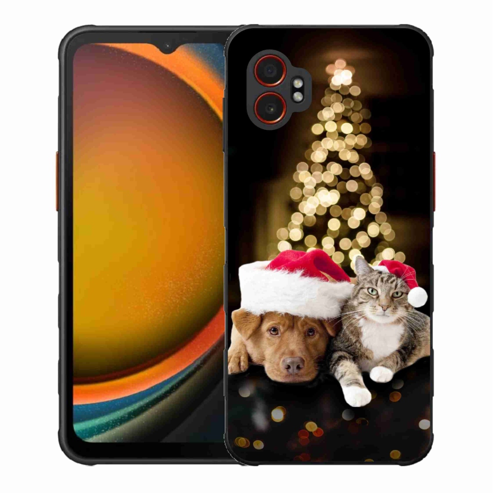 Gél borítás mmCase Samsung Galaxy Xcover 7 Pro - Karácsonyi kutya és macska
