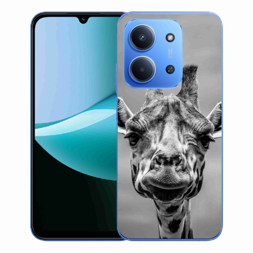 Gél borítás mmCase a Xiaomi Redmi 15C 4G/5G (173mm) - fekete-fehér zsiráfhoz