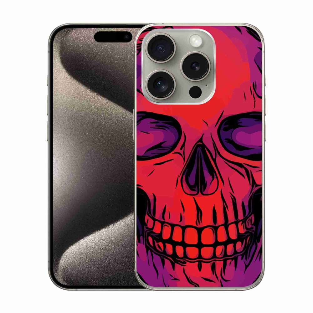 Gél tok mmCase iPhone 15 Pro készülékhez - koponya