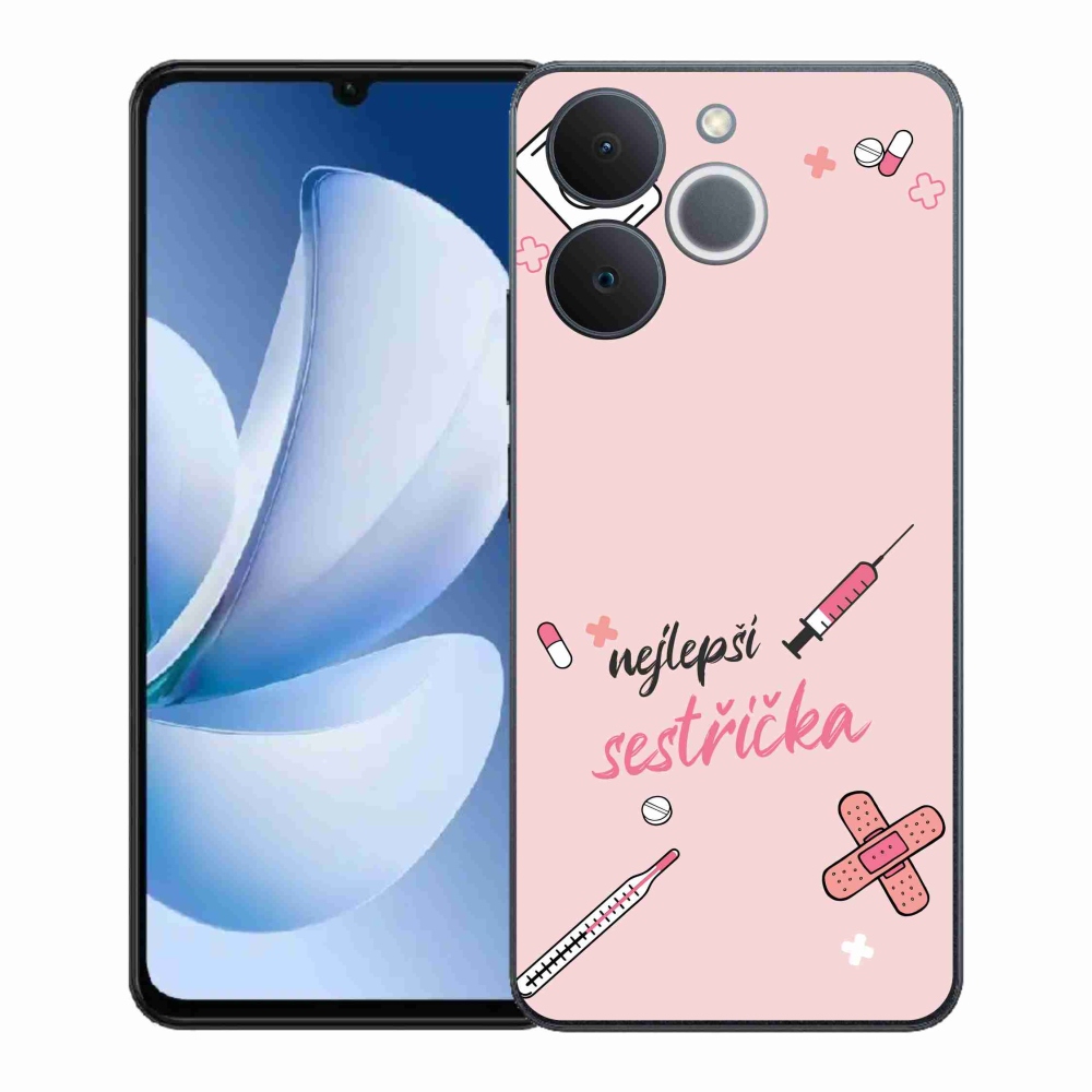 Gél borító mmCase a Realme Note 70T-n - a legjobb kishúg rózsaszín háttérrel