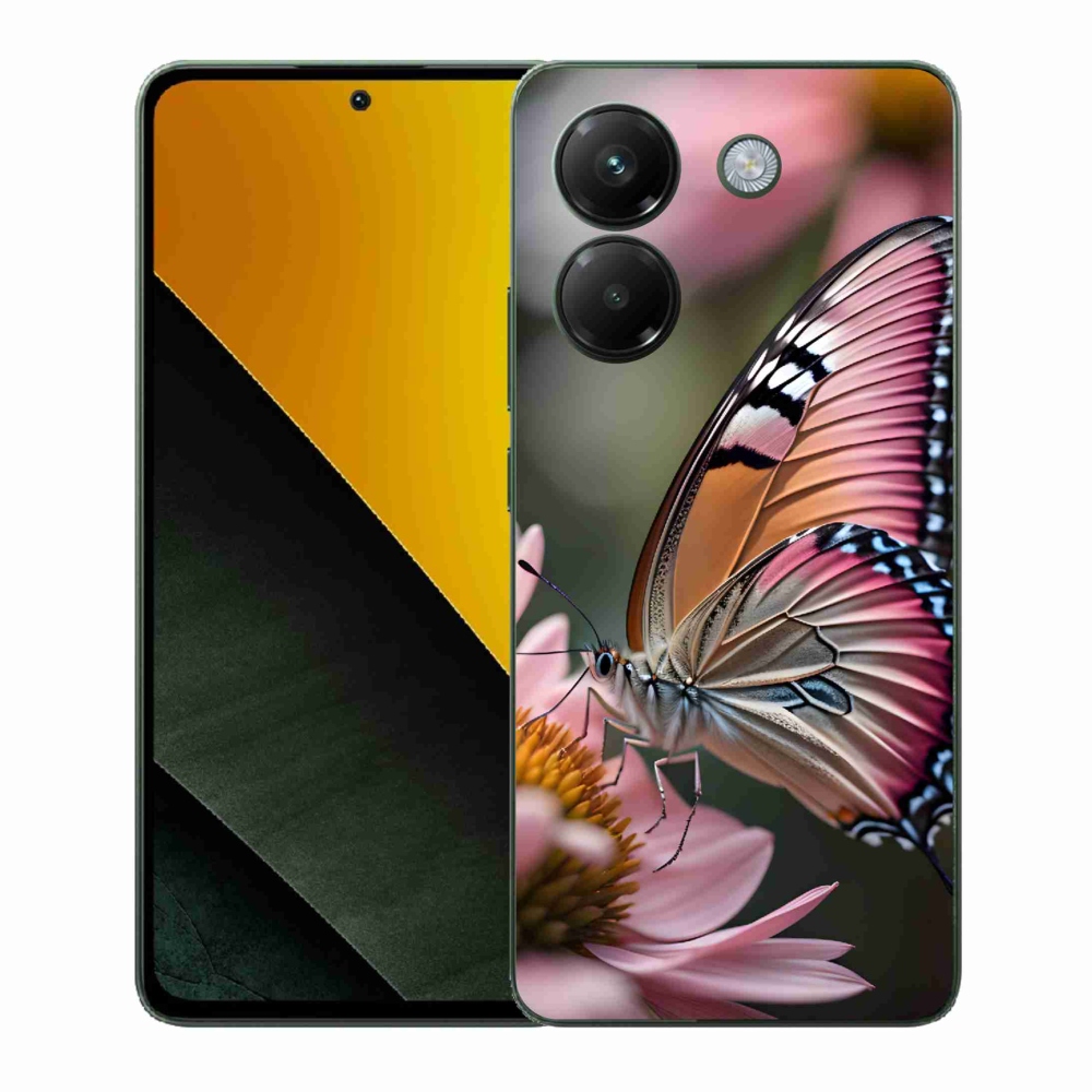 Gél borítás mmCase a Xiaomi Poco M7 Pro 5G számára - színes pillangó