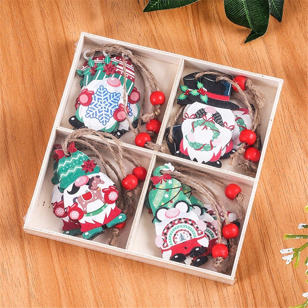 12 db-os fa téli manók függő kollekciója - 4. változat