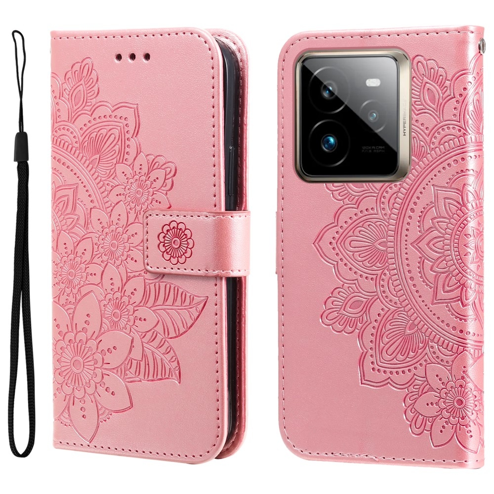 Mandala könyvtáska a Realme GT 7 Pro 5G készülékhez - rózsaszín