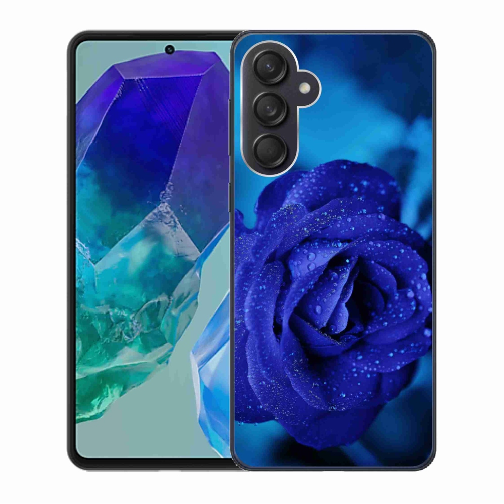 Gél tok mmCase Samsung Galaxy M55 5G - kék rózsa