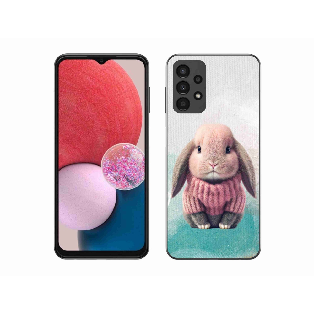 Gél borítás mmCase Samsung Galaxy A13 4G - nyúl pulóverben