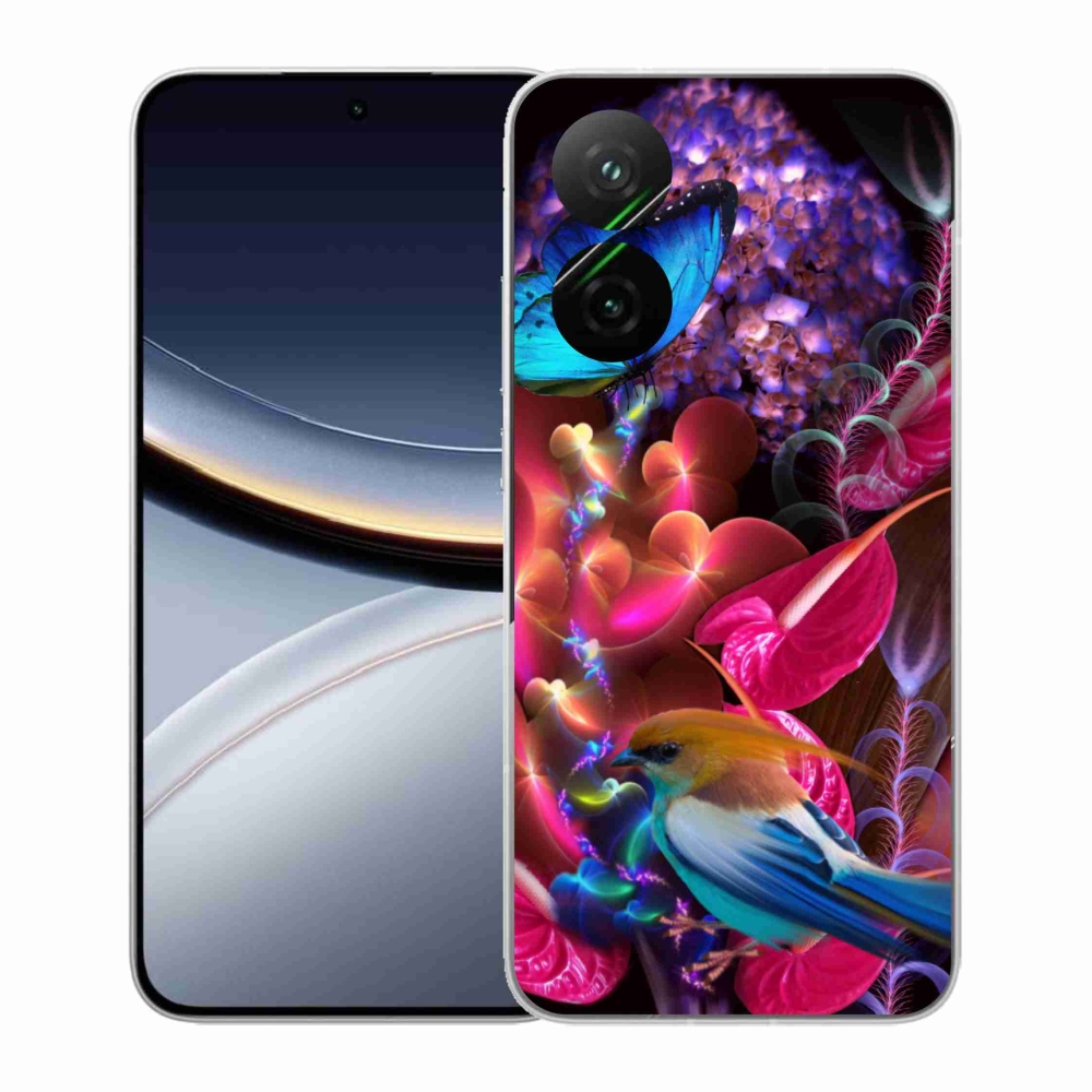 Gél borító mmCase a Xiaomi Poco F7 5G számára - színes virágok