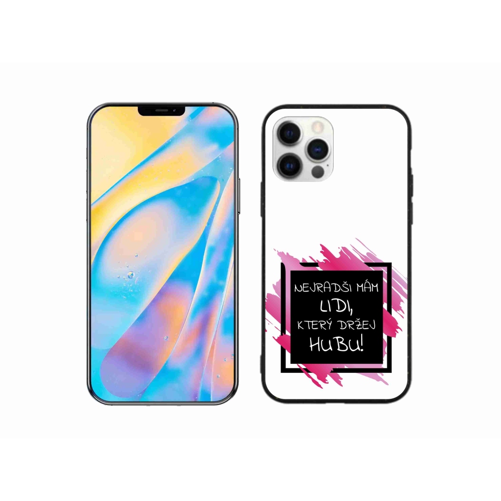 Gél borítás mmCase iPhone 12 Pro készülékhez - vicces szöveg 7 fekete-fehér háttérrel