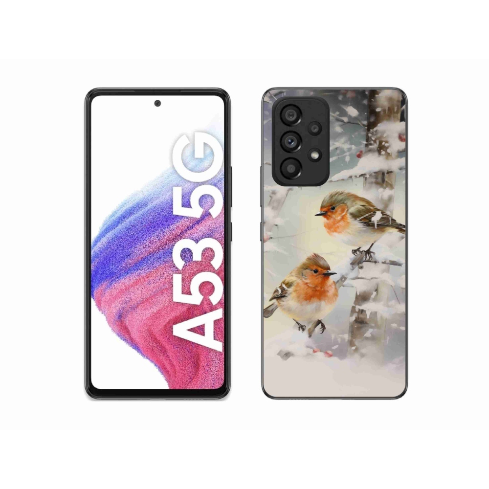 Gél borítás mmCase Samsung Galaxy A53 5G - madarak télen - Samsung Galaxy A53 5G - madarak télen