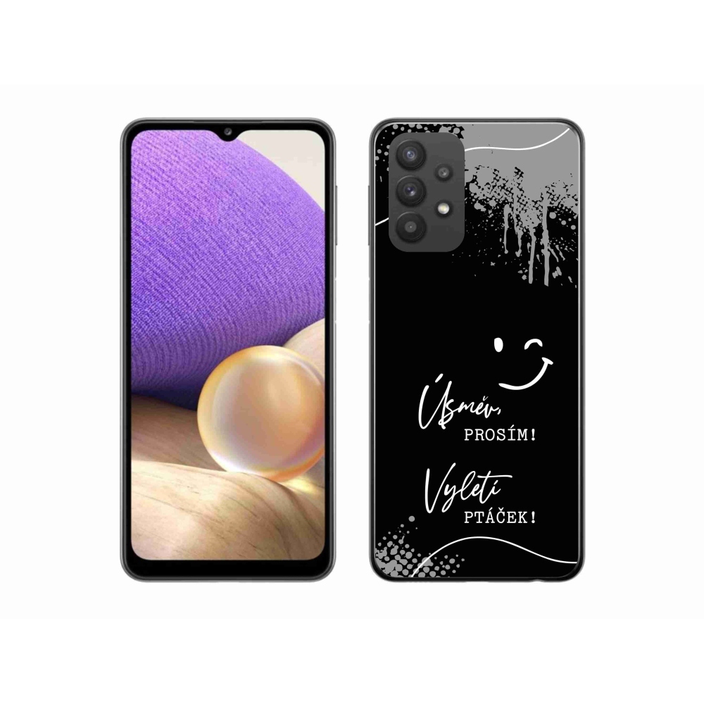 Gél borító mmCase Samsung Galaxy A32 5G - vicces szöveg 4 fekete háttérrel