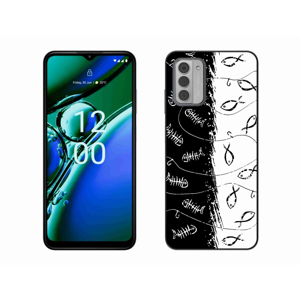 Zselés borító mmCase a Nokia G42 készülékhez - csontvázak és halak