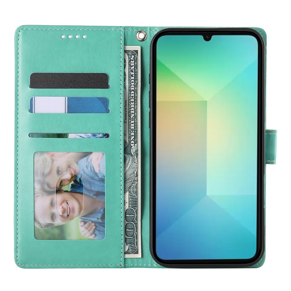 Virágos könyves tok Samsung Galaxy A07 4G készülékhez - teáskék színű