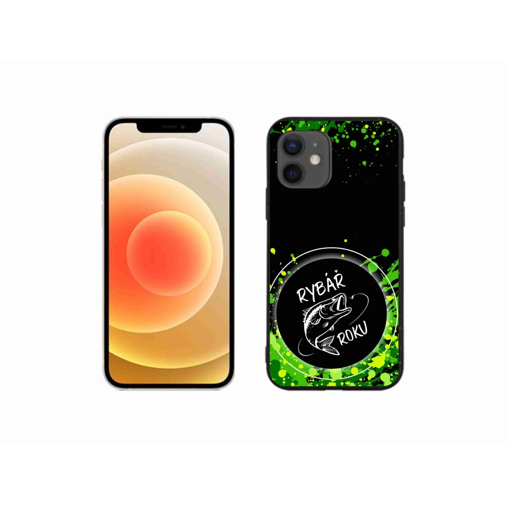 Zselés borítás mmCase iPhone 12 mini készülékhez - Az év horgásza fekete háttérrel