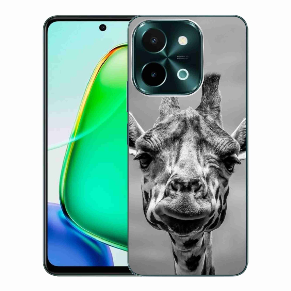 Zselés borítás mmCase a Vivo Y28-hoz - fekete-fehér zsiráf