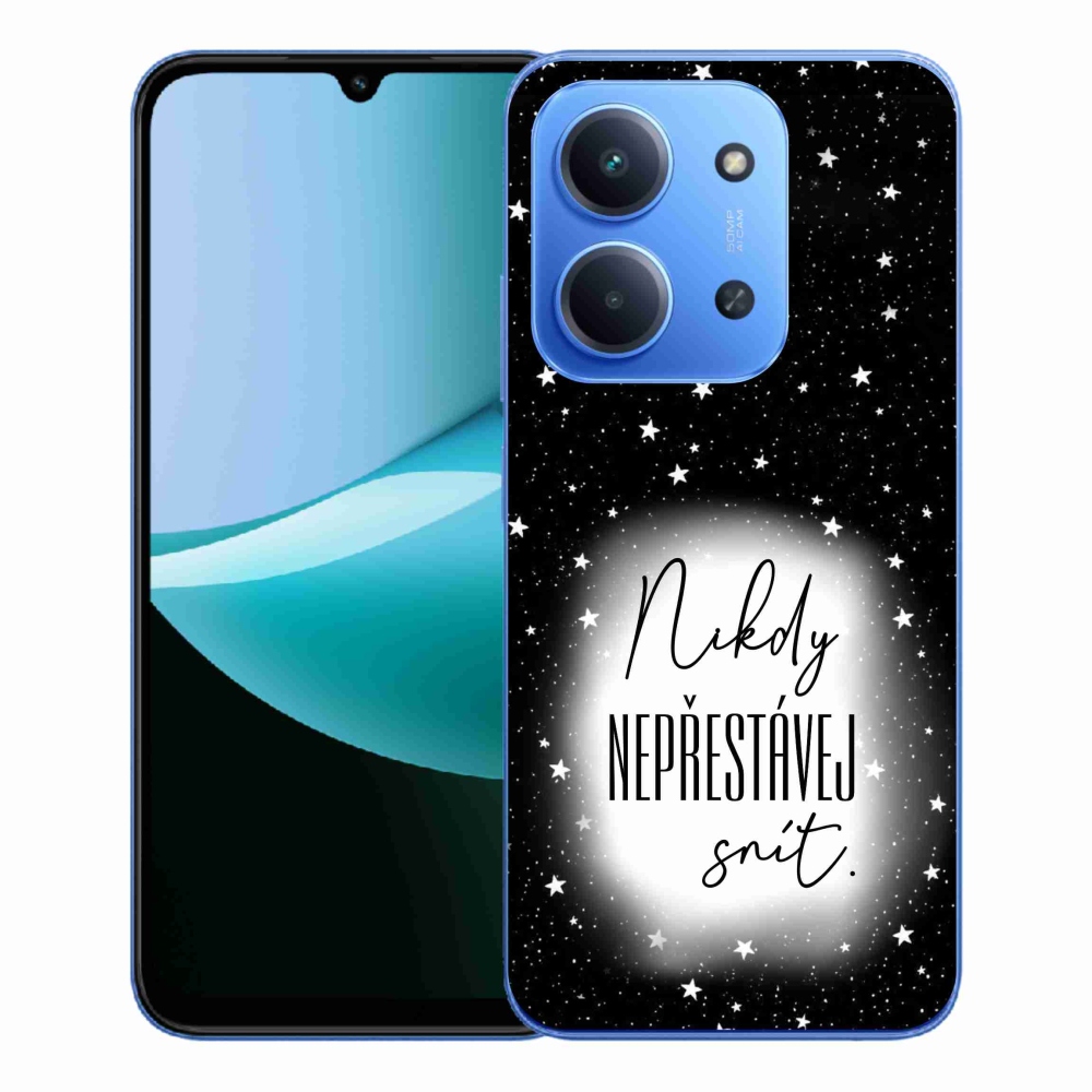 Gél borító mmCase a Xiaomi Redmi 15C 4G/5G (173mm) - idézet 1 fehér és fekete háttérrel