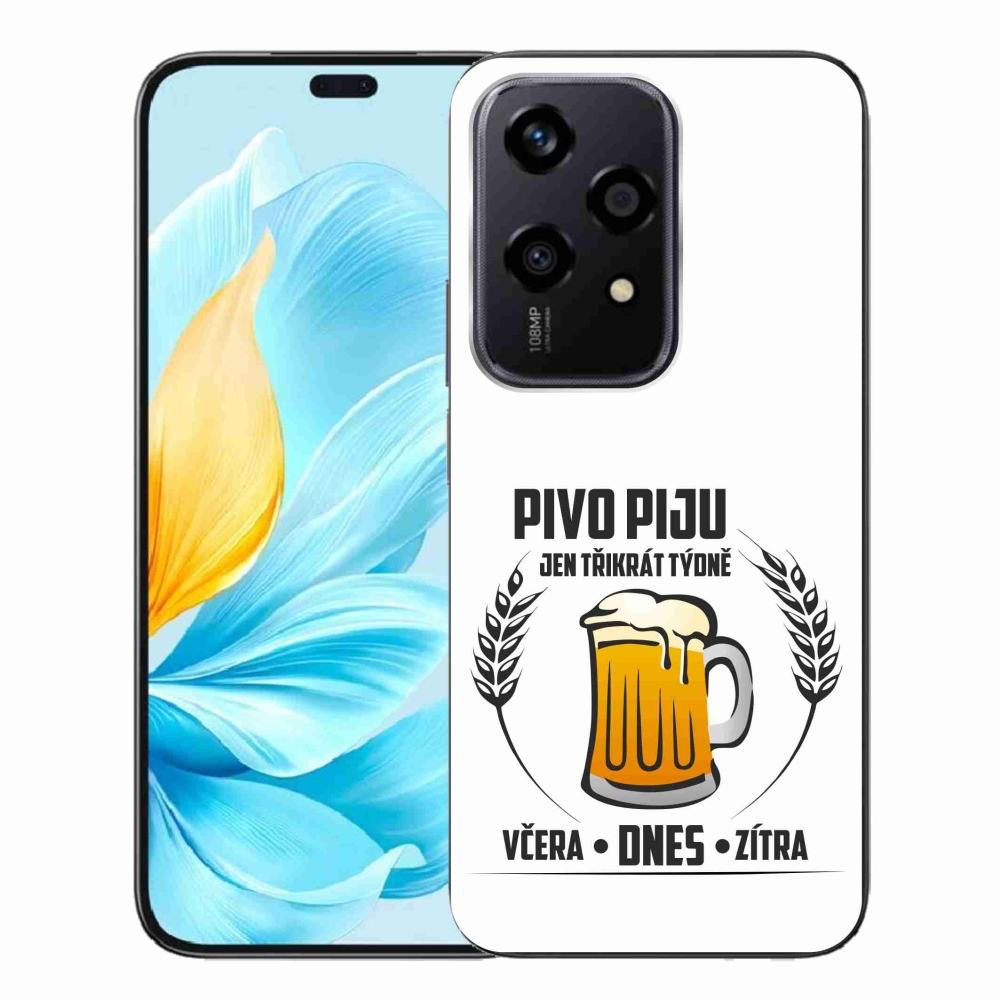 Zselés borító mmCase a Honor 200 Lite 5G készülékhez - sör motívum fehér háttérrel