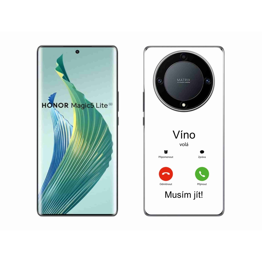Gél borítás mmCase a Honor Magic 5 Lite 5G-n - bor hívja a fehér hátteret