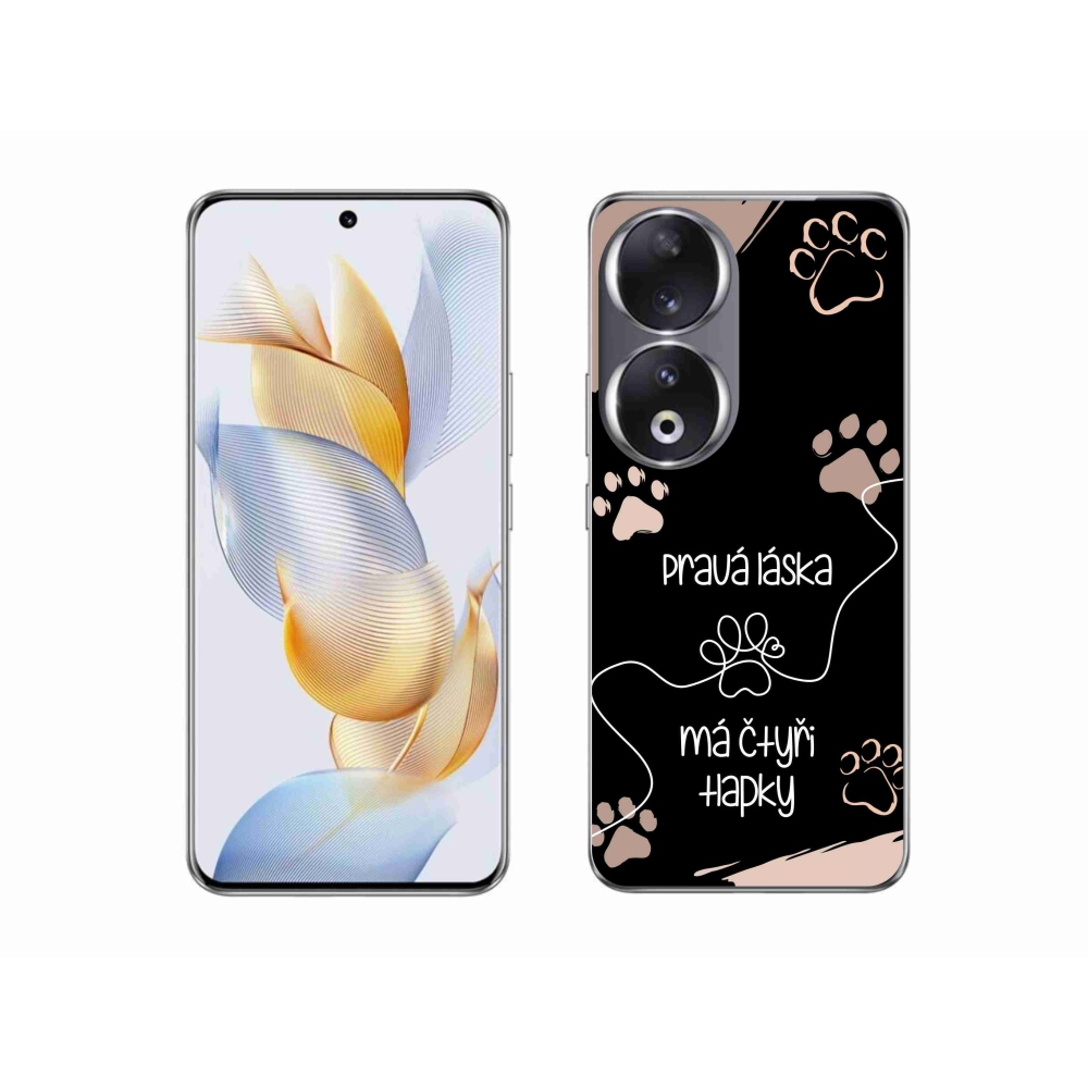 Zselés borító mmCase a Honor 90 készülékhez - kutyamotívum 1 fekete háttér