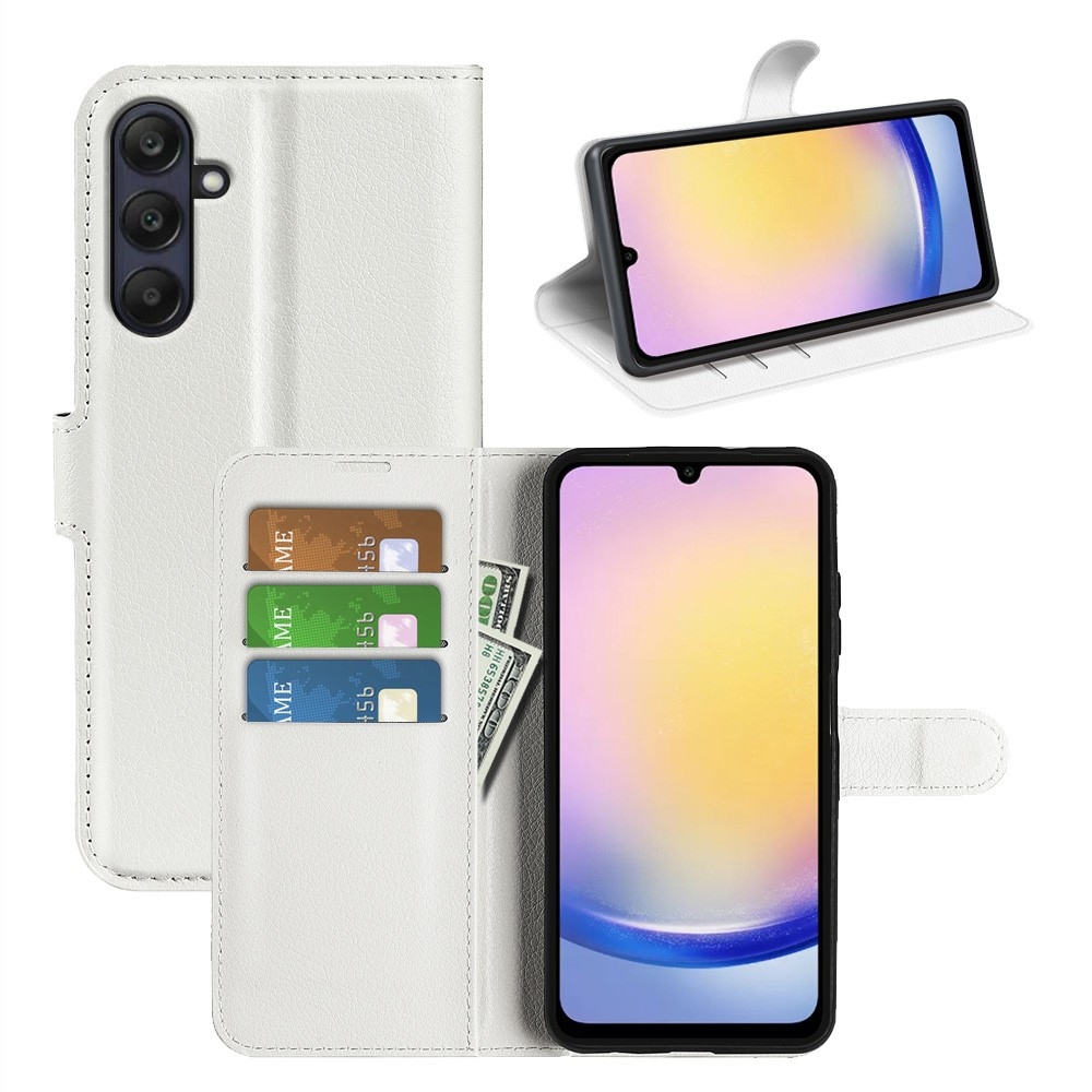 Litchi könyv tok Samsung Galaxy A26 5G - fehér
