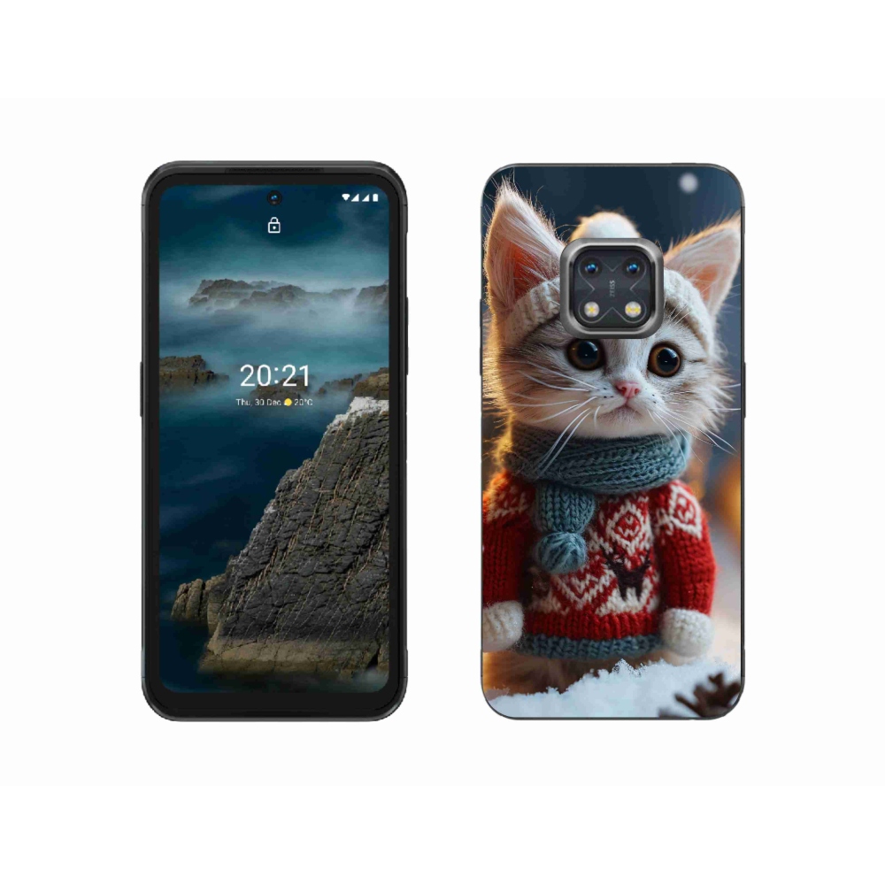 Zselés borítás mmCase a Nokia XR20 készülékhez - cica pulóverben