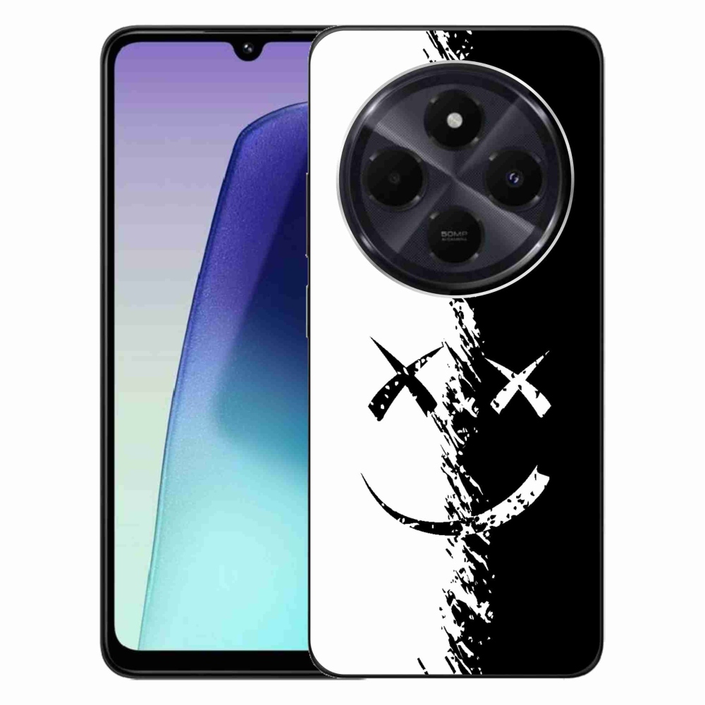 Gél borítás mmCase a Xiaomi Redmi 14C/Poco C75-hez - fekete és fehér mosolygó