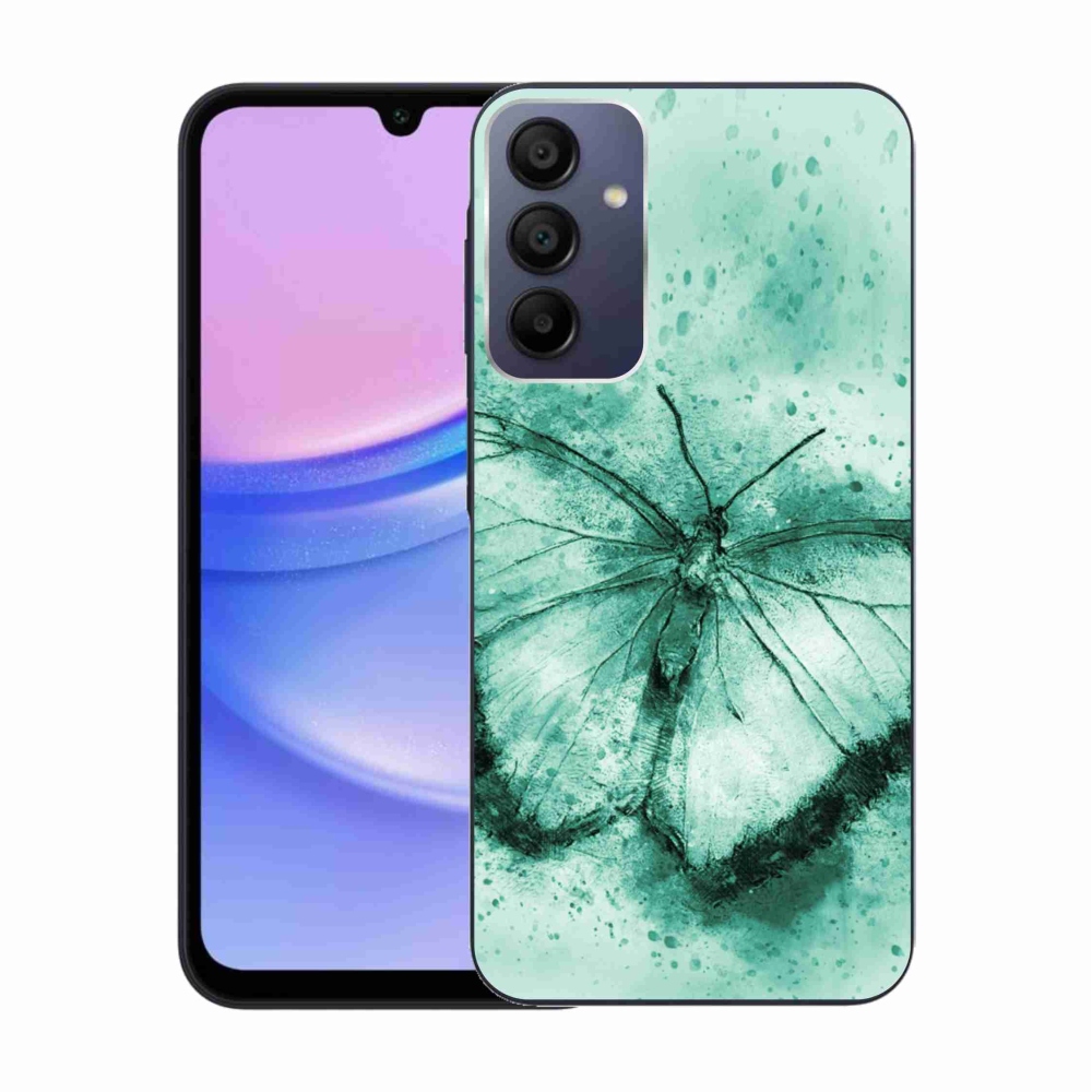 Gél tok mmCase a Samsung Galaxy A15 4G/5G készülékhez - zöld pillangó