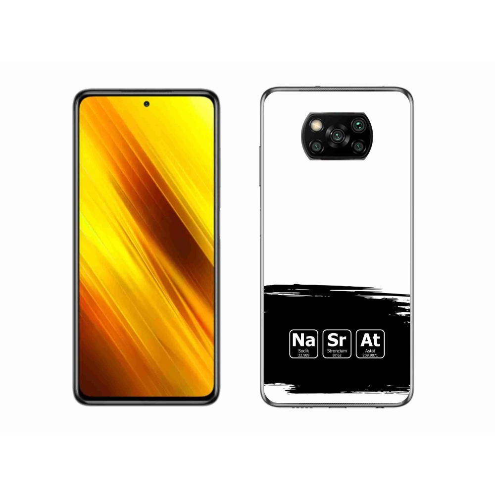 Gél borító mmCase a Xiaomi Poco X3 Pro - kémiai elemek fekete és fehér háttérrel