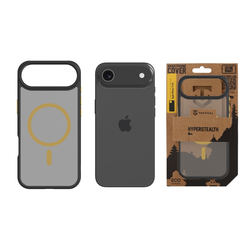 Taktikai MagForce Hyperstealth 2.0 borító iPhone Air fekete/sárga színű készülékhez