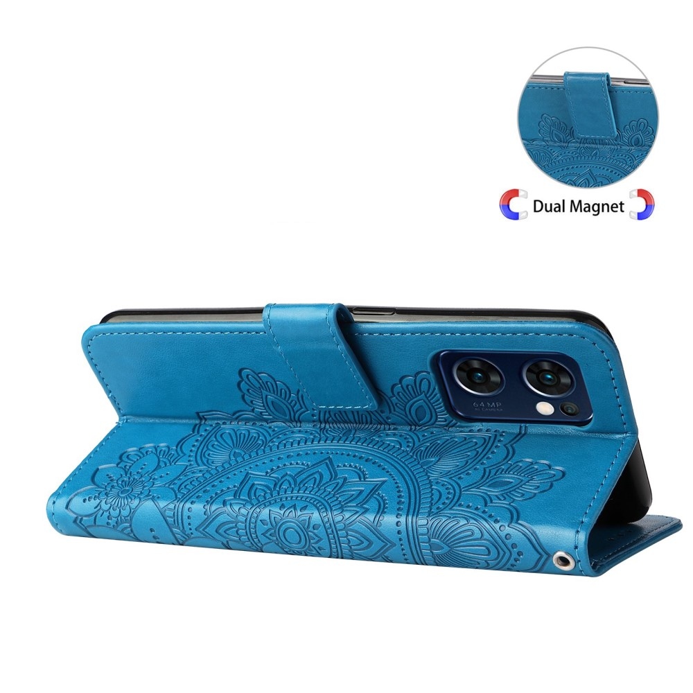 Mandala könyv tok az Oppo Find X5 Lite készülékhez - kék