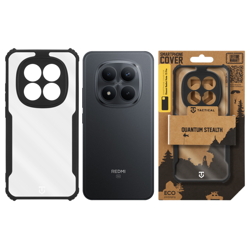 Taktikai Quantum Stealth Cover for Xiaomi Redmi Note 15 Pro Clear/Black (átlátszó/fekete)