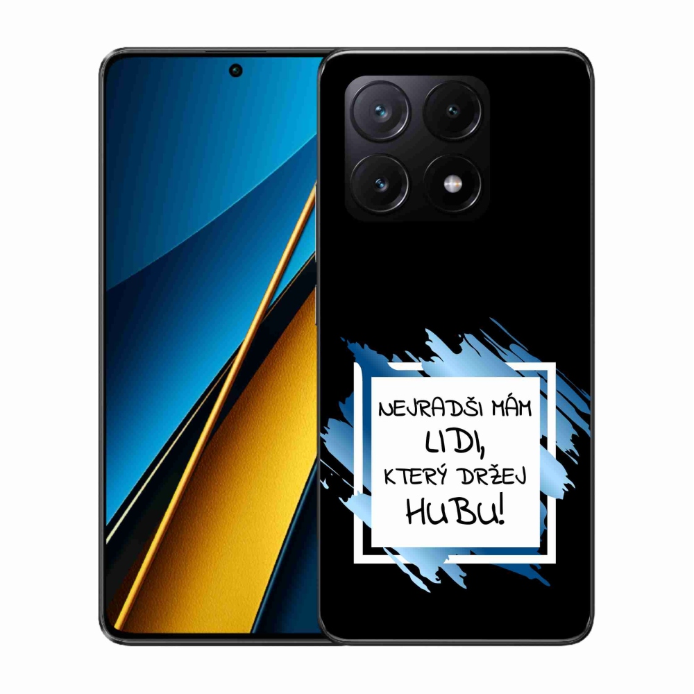 Gél borító mmCase a Xiaomi Poco X6 Pro 5G-hez - vicces szöveg 7 fehér és fekete háttérrel