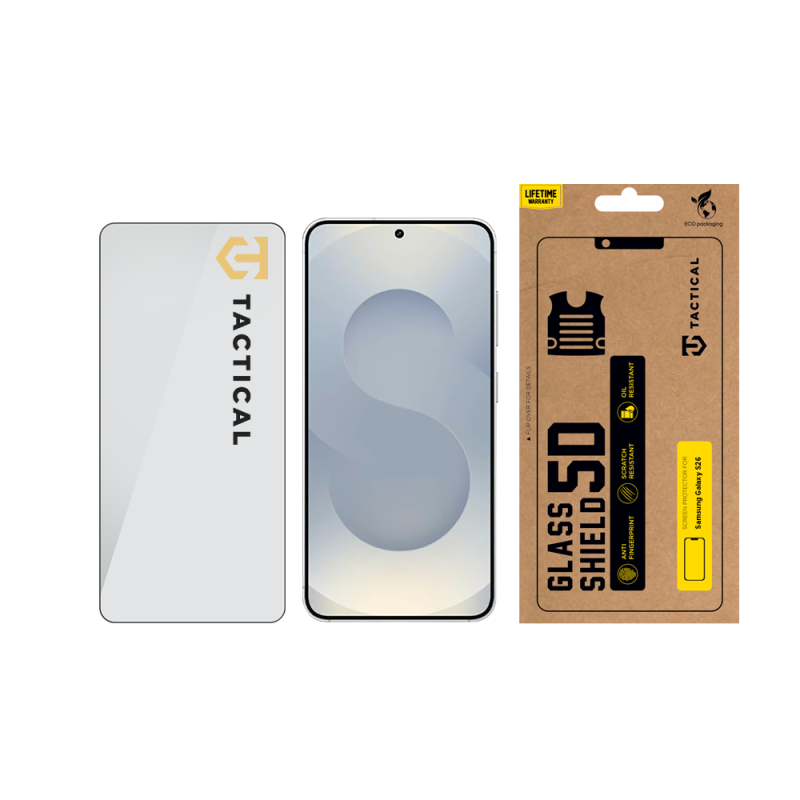 Taktikai üvegpajzs 5D üveg Samsung Galaxy S26-hoz Fekete
