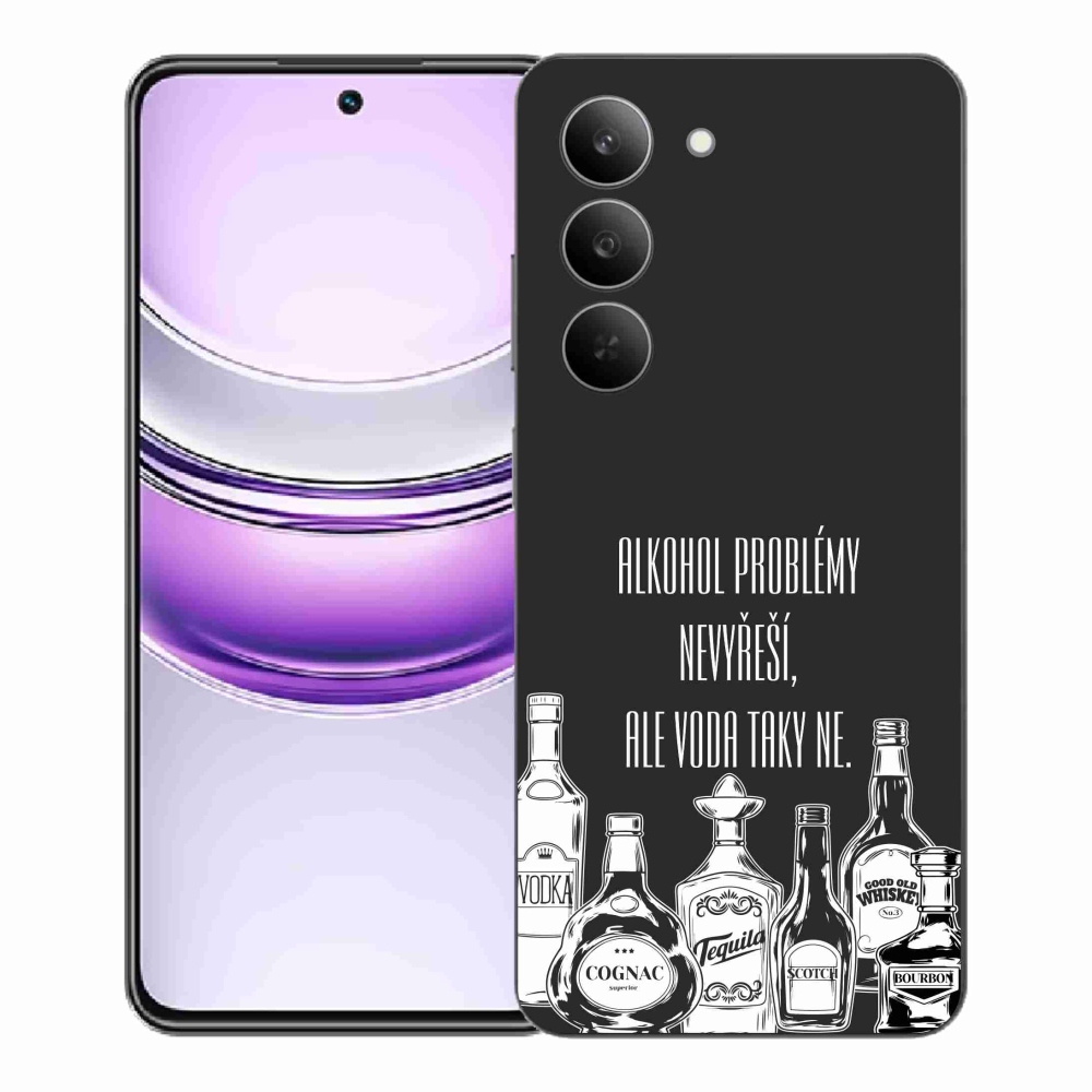 Gél borító mmCase a Realme 14x 5G készülékhez - vicces szöveg fekete háttérrel