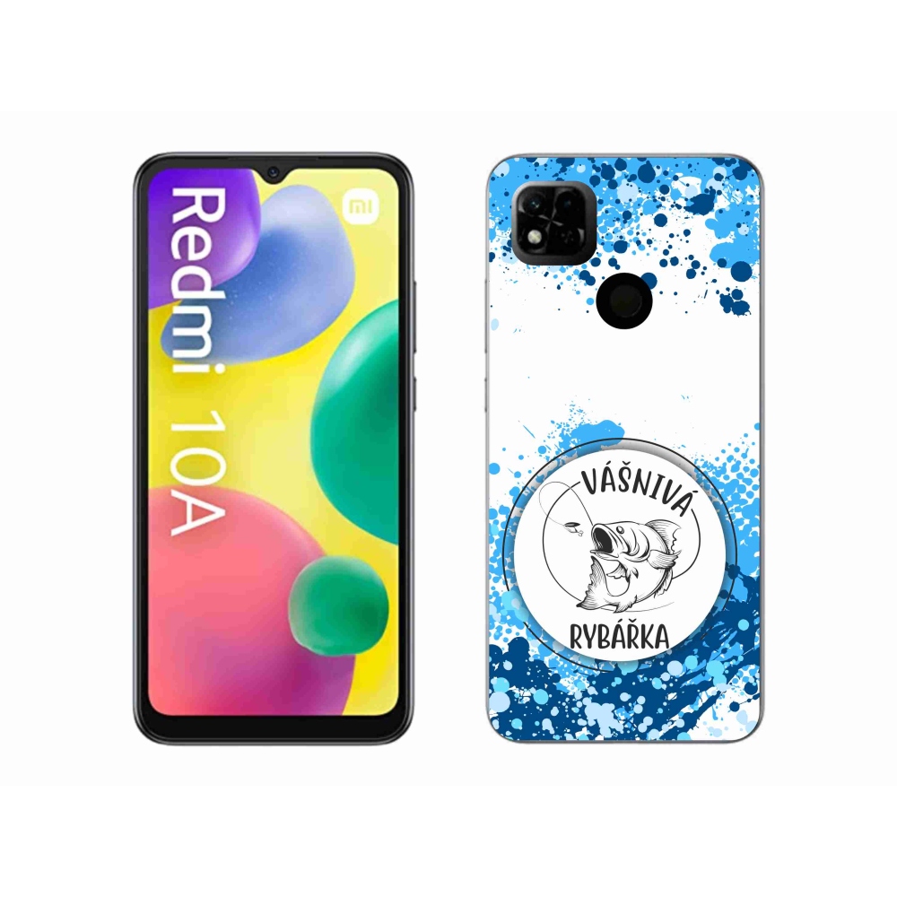 Gél borító mmCase a Xiaomi Redmi 10A számára - szenvedélyes halász fehér háttérrel