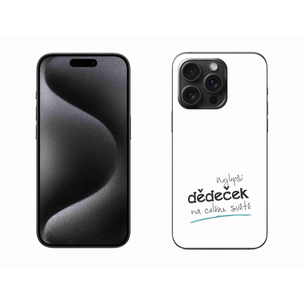 Gél borítás mmCase iPhone 15 Pro Max készülékhez - Legjobb nagypapa 3 Fehér háttér