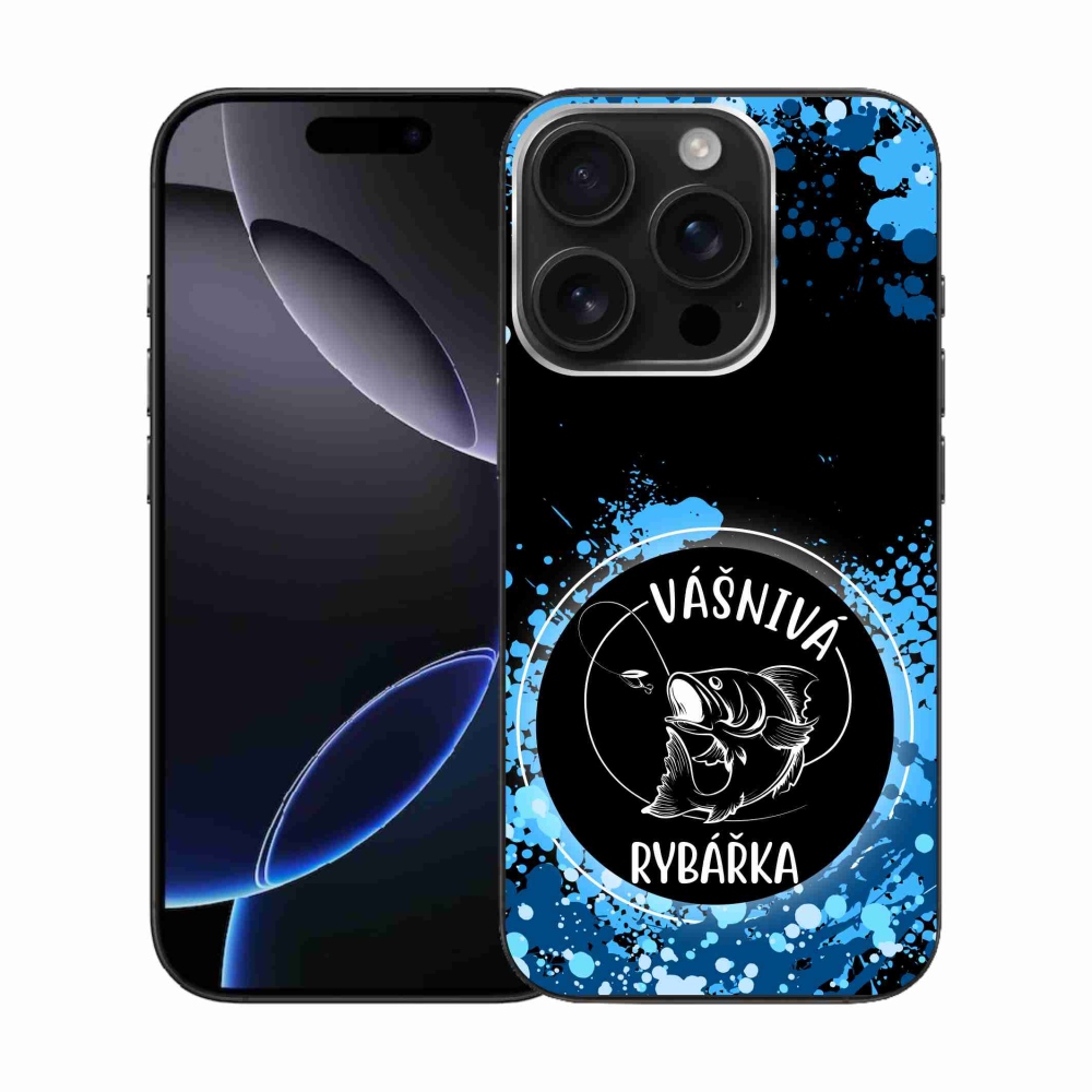 Gél borítás mmCase iPhone 16 Pro készülékhez - szenvedélyes halász fekete háttérrel