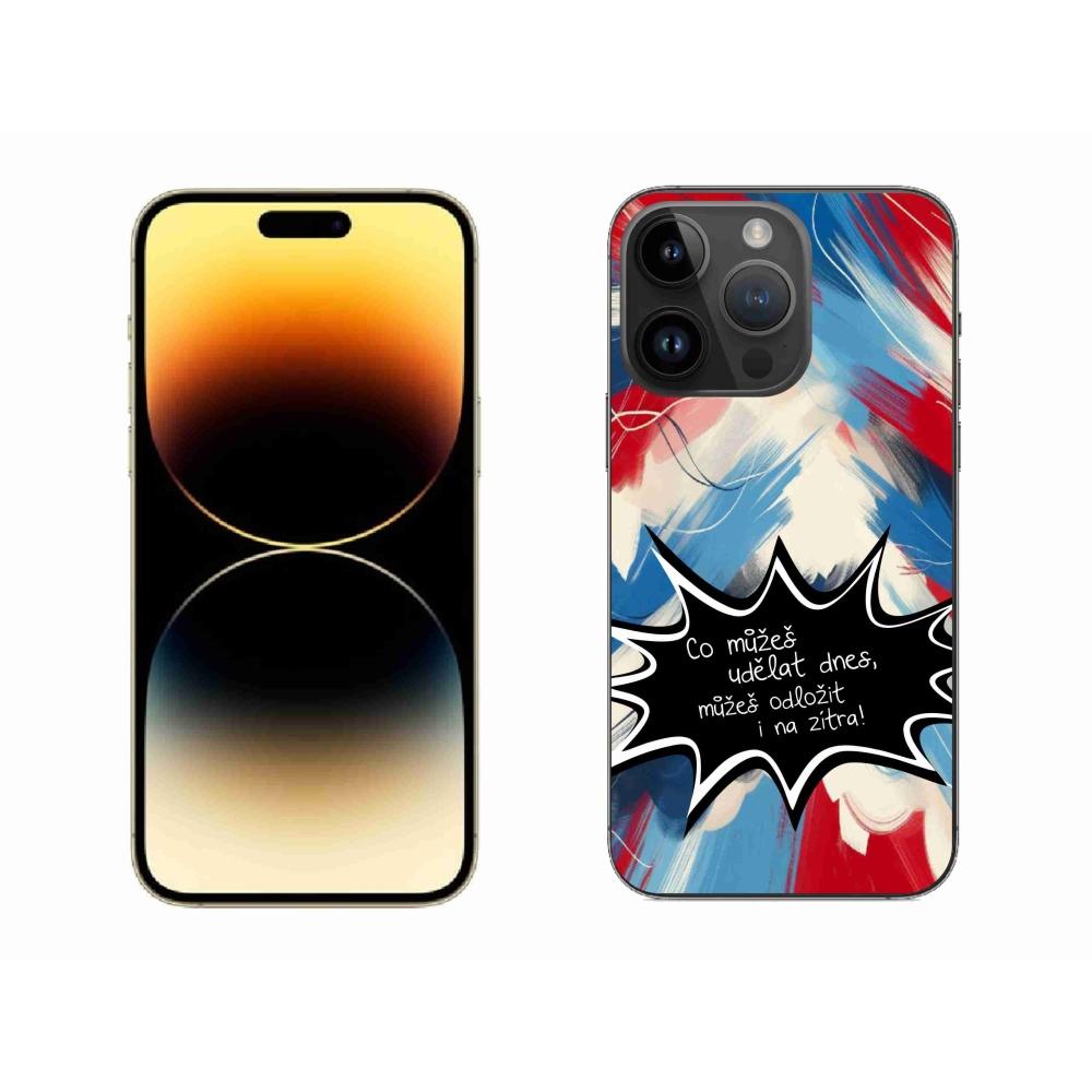 Gél borítás mmCase iPhone 14 Pro Max 6.7 készülékhez - vicces szöveg 9 fekete háttér